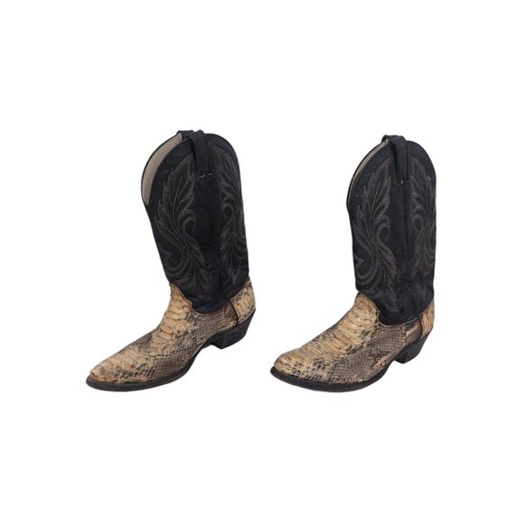 Santa Fe Boot Co Python Snakeskin Cowboy Boots Western Tall Boots 10D main image 6